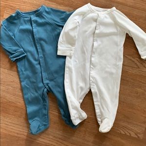 2 Primary Brand Footie Pajamas